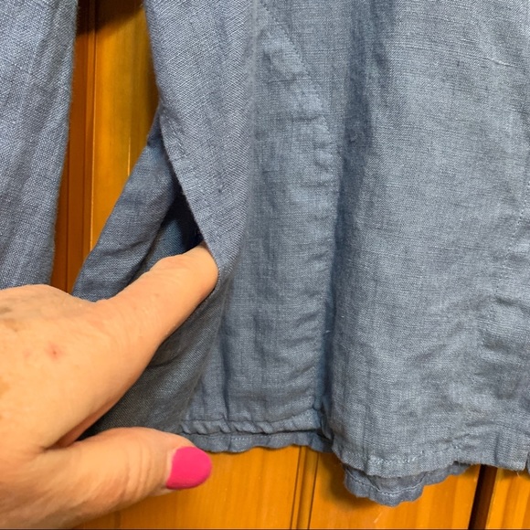 Flax 100% Linen Jacket Lagenlook Size Medium - Picture 5 of 9